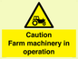 WV12112: Caution Farm machinery in operation