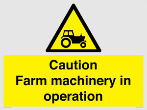 WV12112: Caution Farm machinery in operation