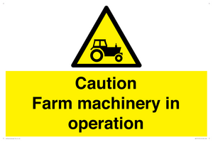 WV12112: Caution Farm machinery in operation