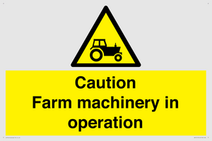 WV12112: Caution Farm machinery in operation