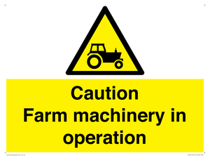 WV12112: Caution Farm machinery in operation