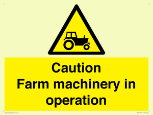 WV12112: Caution Farm machinery in operation