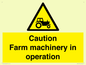 WV12112: Caution Farm machinery in operation