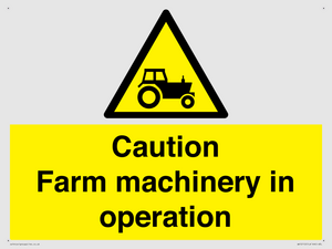 WV12112: Caution Farm machinery in operation