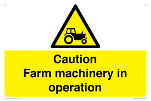 WV12112: Caution Farm machinery in operation