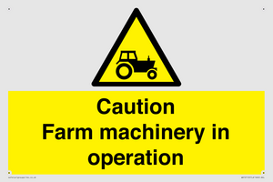 WV12112: Caution Farm machinery in operation