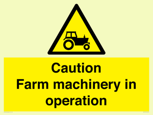 WV12112: Caution Farm machinery in operation