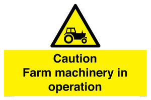 WV12112: Caution Farm machinery in operation