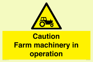 WV12112: Caution Farm machinery in operation