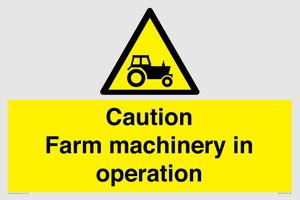 WV12112: Caution Farm machinery in operation