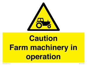 WV12112: Caution Farm machinery in operation