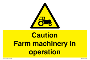 WV12112: Caution Farm machinery in operation