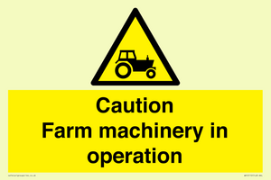 WV12112: Caution Farm machinery in operation