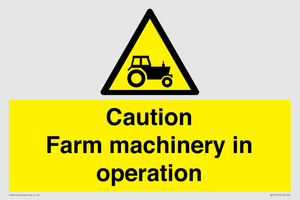 WV12112: Caution Farm machinery in operation