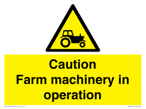 WV12112: Caution Farm machinery in operation