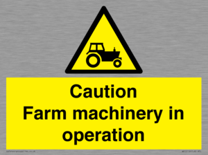 WV12112: Caution Farm machinery in operation