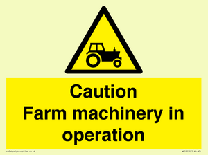 WV12112: Caution Farm machinery in operation
