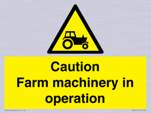 WV12112: Caution Farm machinery in operation