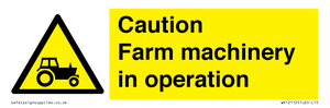 WV12112: Caution Farm machinery in operation
