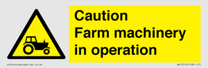 WV12112: Caution Farm machinery in operation