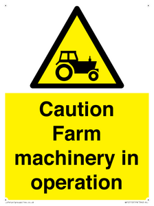 WV12112: Caution Farm machinery in operation