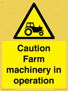 WV12112: Caution Farm machinery in operation