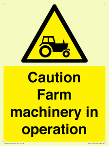 WV12112: Caution Farm machinery in operation
