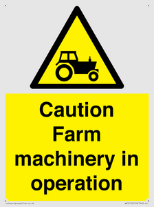 WV12112: Caution Farm machinery in operation