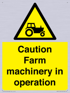 WV12112: Caution Farm machinery in operation