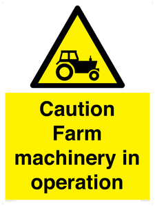 WV12112: Caution Farm machinery in operation
