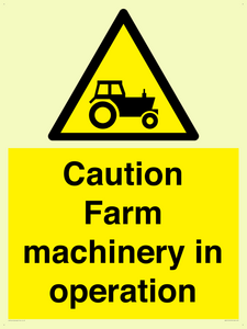 WV12112: Caution Farm machinery in operation