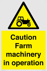 WV12112: Caution Farm machinery in operation