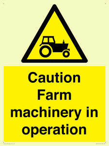 WV12112: Caution Farm machinery in operation