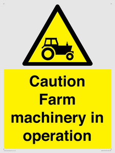 WV12112: Caution Farm machinery in operation