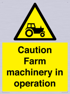 WV12112: Caution Farm machinery in operation