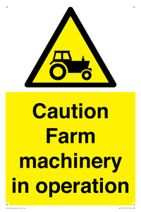 WV12112: Caution Farm machinery in operation