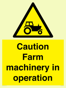 WV12112: Caution Farm machinery in operation