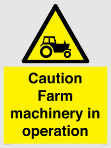 WV12112: Caution Farm machinery in operation