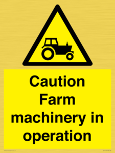WV12112: Caution Farm machinery in operation