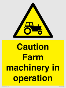 WV12112: Caution Farm machinery in operation