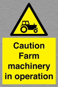 WV12112: Caution Farm machinery in operation