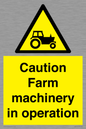 WV12112: Caution Farm machinery in operation