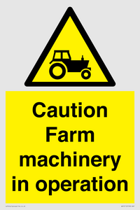 WV12112: Caution Farm machinery in operation