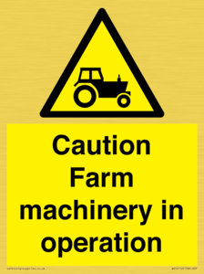 WV12112: Caution Farm machinery in operation