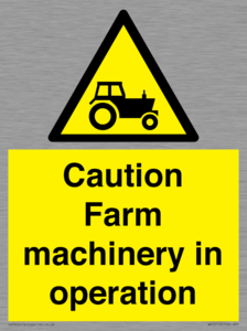 WV12112: Caution Farm machinery in operation
