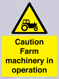 WV12112: Caution Farm machinery in operation