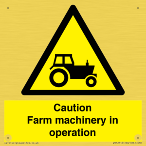 WV12112: Caution Farm machinery in operation