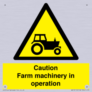 WV12112: Caution Farm machinery in operation