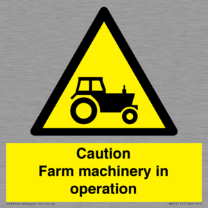 WV12112: Caution Farm machinery in operation