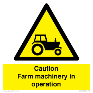 WV12112: Caution Farm machinery in operation
